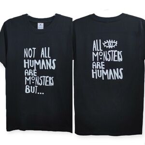 Not All Humans Are Monsters But All Monsters Are Human Black Cotton T-Shirt